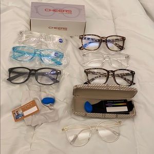 7 pack blue light glasses and case